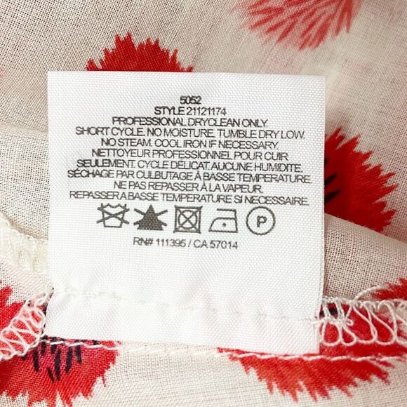 Tory Burch Tory Tunic in Tapioca Hedgehog Cotton Cream & Red Print Size 0 RARE - Picture 13 of 14